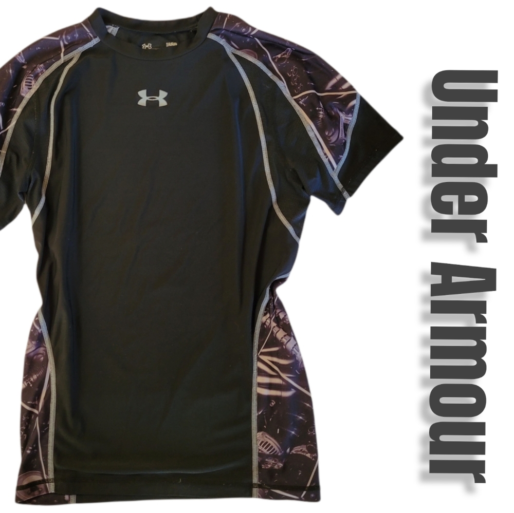 Boys Under L large Compression Short sleeve tee black Armour shirt Dri fit